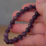 Amethyst Round Beaded Crystal Bracelet