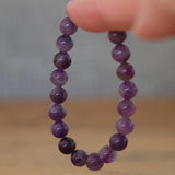 Amethyst Round Beaded Crystal Bracelet