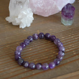 Amethyst Round Beaded Crystal Bracelet
