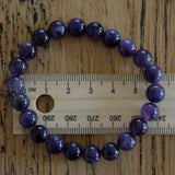 Amethyst Round Beaded Crystal Bracelet