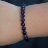 Amethyst Round Beaded Crystal Bracelet