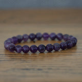 Amethyst Round Beaded Crystal Bracelet