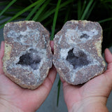 Amethyst Chalcedony Moroccan Crystal Geode Pair