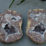 Amethyst Chalcedony Moroccan Crystal Geode Pair