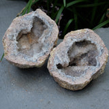 Amethyst Chalcedony Moroccan Crystal Geode Pair