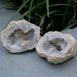 Amethyst Chalcedony Moroccan Crystal Geode Pair