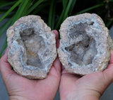 Amethyst Chalcedony Moroccan Crystal Geode Pair
