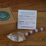 Amethyst & Rainbow Moonstone Crystal Star Suncatcher