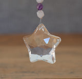 Amethyst & Rainbow Moonstone Crystal Star Suncatcher