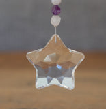 Amethyst & Rainbow Moonstone Crystal Star Suncatcher
