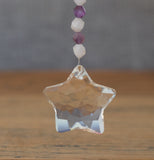 Amethyst & Rainbow Moonstone Crystal Star Suncatcher