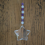 Amethyst & Rainbow Moonstone Crystal Star Suncatcher