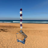 Amethyst & Rainbow Moonstone Crystal Star Suncatcher