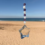 Amethyst & Rainbow Moonstone Crystal Star Suncatcher