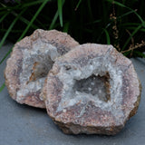 Amethyst Chalcedony Moroccan Crystal Geode Pair