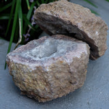 Amethyst Chalcedony Moroccan Crystal Geode Pair