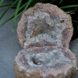 Amethyst Chalcedony Moroccan Crystal Geode Pair