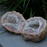 Amethyst Chalcedony Moroccan Crystal Geode Pair