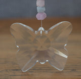 Aquamarine & Kunzite Butterfly Crystal Suncatcher