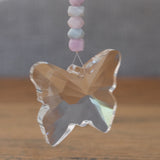 Aquamarine & Kunzite Butterfly Crystal Suncatcher