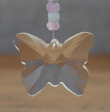 Aquamarine & Kunzite Butterfly Crystal Suncatcher