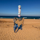 Aquamarine & Kunzite Butterfly Crystal Suncatcher