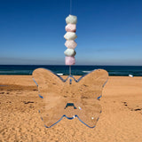 Aquamarine & Kunzite Butterfly Crystal Suncatcher