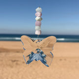 Aquamarine & Kunzite Butterfly Crystal Suncatcher