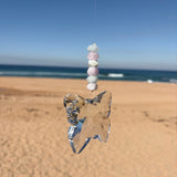 Aquamarine & Kunzite Butterfly Crystal Suncatcher