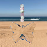 Aquamarine & Kunzite Butterfly Crystal Suncatcher