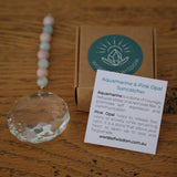 Aquamarine & Pink Opal Flower Suncatcher