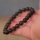 Black Obsidian Crystal Round Bead Bracelet