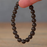 Black Obsidian Crystal Round Bead Bracelet