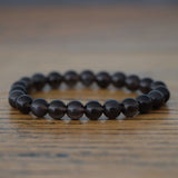 Black Obsidian Crystal Round Bead Bracelet