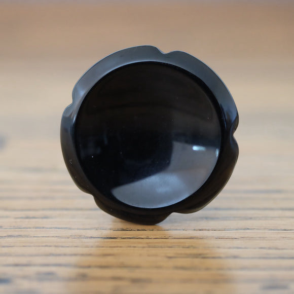 Black Obsidian Flower Crystal Worry Stone