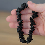 Black Tourmaline Crystal Chip Bracelet