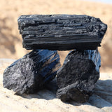Black Tourmaline Extra Large Raw Rough Crystal Chunk