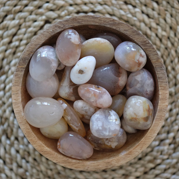 Cherry Blossom Agate Crystal Tumbled Stone
