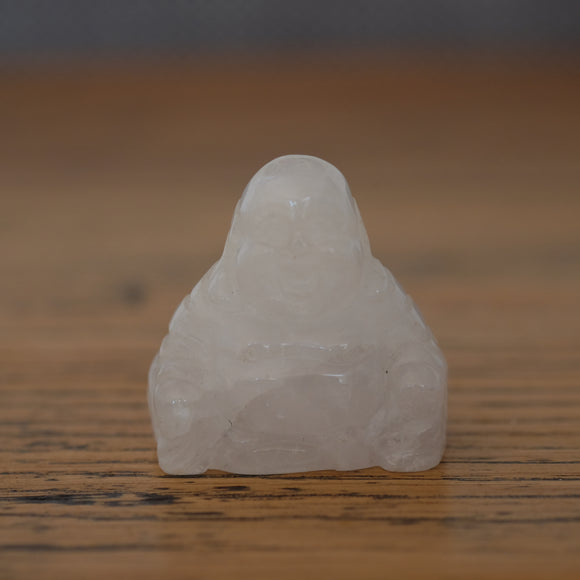 Clear Quartz Crystal Laughing Buddha