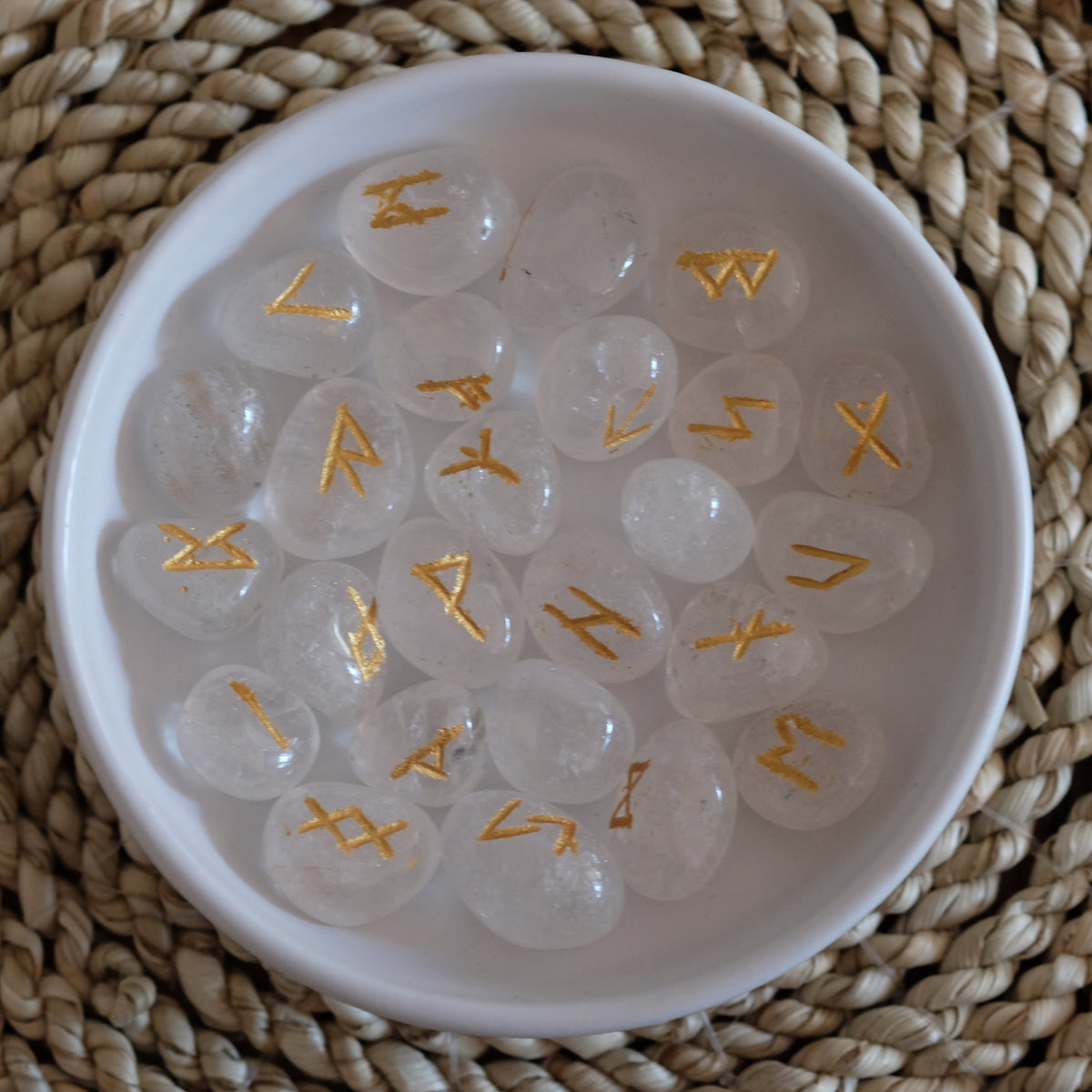 Clear Quartz Rune Set – Words of Wisdom