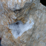 Clear Quartz Crystal Geode Pair