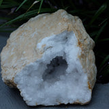Clear Quartz Crystal Geode Pair
