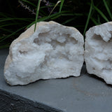 Clear Quartz Crystal Cut Pair Geode