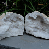 Clear Quartz Crystal Cut Pair Geode