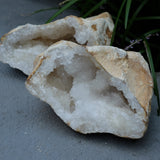 Clear Quartz Crystal Cut Pair Geode