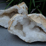 Clear Quartz Crystal Cut Pair Geode