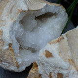 Clear Quartz Crystal Cut Pair Geode
