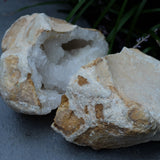 Clear Quartz Crystal Cut Pair Geode