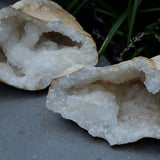 Clear Quartz Crystal Cut Pair Geode