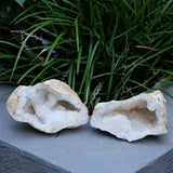 Clear Quartz Crystal Cut Pair Geode